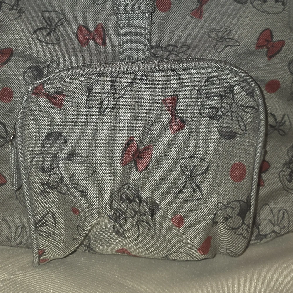 Disney Minnie Mouse Bows Mini Backpack - Gray & Red Cute Bag